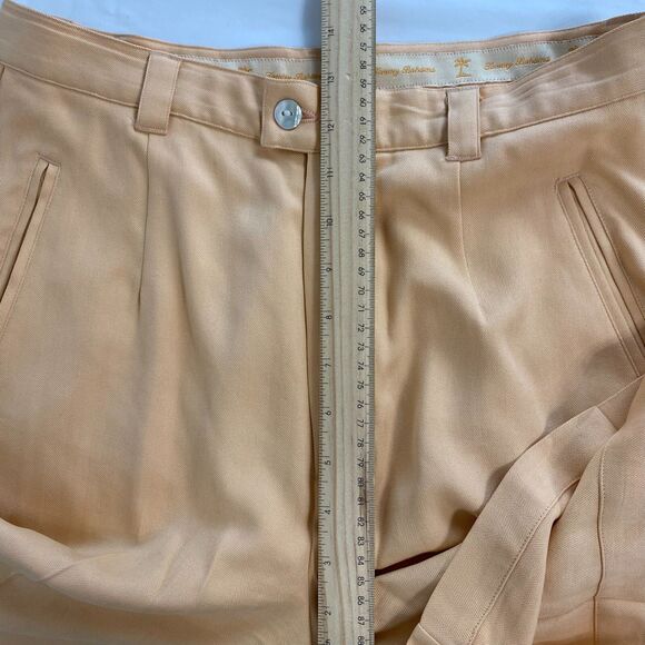 VTG Tommy Bahama Orange Sherbert Pleated 100 % Silk Women’s Shorts Size 10 - Picture 7 of 12